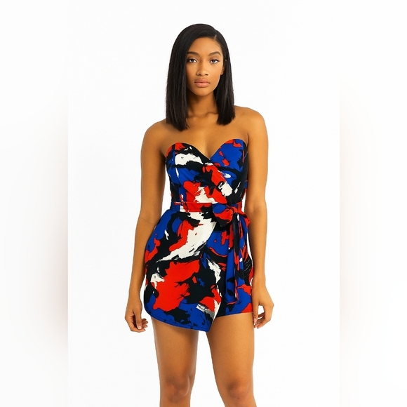 French Connection Strapless Mini Dress in Red, White, and Blue Size 4 - Picture 1 of 9